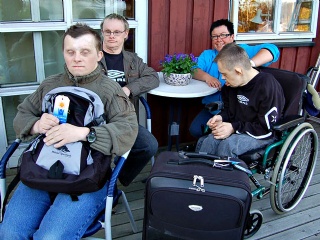 Erlend Dahlø, Ola Bøe (i rullestol), Odd Jonsvold og Kari Helen Møkkelgård 
