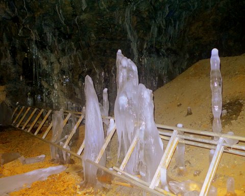 Isstalagmittene i Wallenberggruva