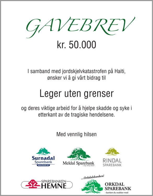 Gir bidrag til Haiti