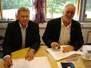Odd Bjørnli og Arvid Withbro. Foto: Meldal SParebank