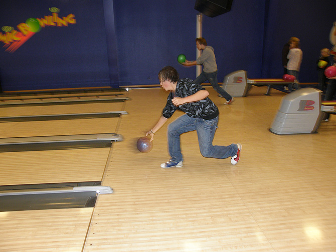 Christian Rindal Hoel i bowling-modus.