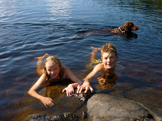 Bading i sommervær