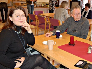 Kaffepause sammen med Bjørn M. Landrø  