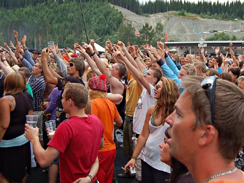 Publikum sang de velkjente tekstene  