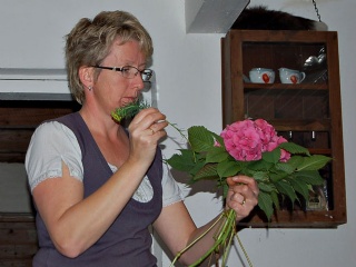 Den rosa hortensian ble brukt til å lage en flott bukett 