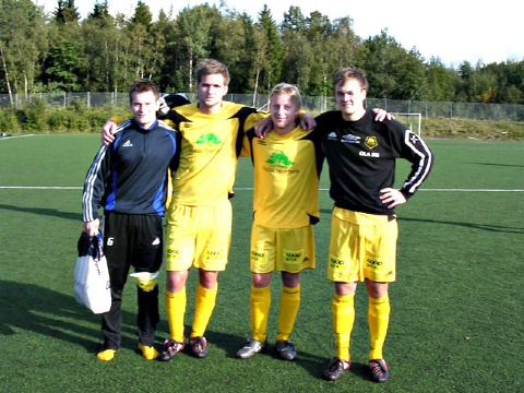 Målscorere f. v. Vegard Fyhn Stene, Knut Asgeir berg, Stian Bergsrønning og Ola Storm Myrmæl  