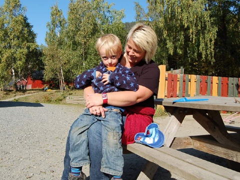 Irene med Marcus Nielsen på fanget  