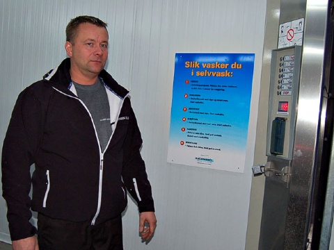 Geir Joar har ansvaret for vaskehallen  