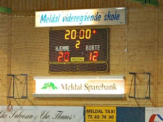 Tavla viser sluttresultatet 