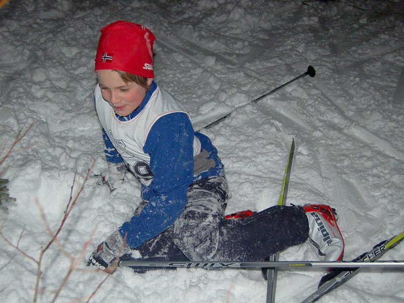 hoppet endte med fall!  