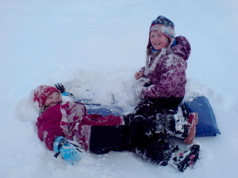 Snøbasking nedi bakken 