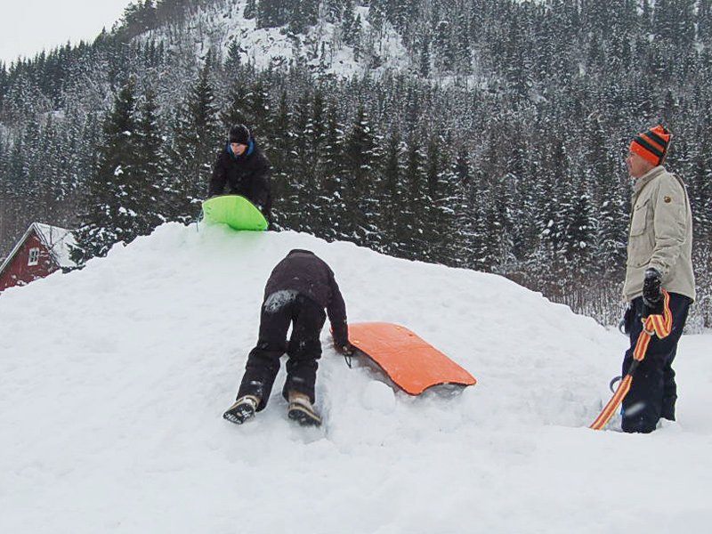 Ivrige akere i alpinbakken 
