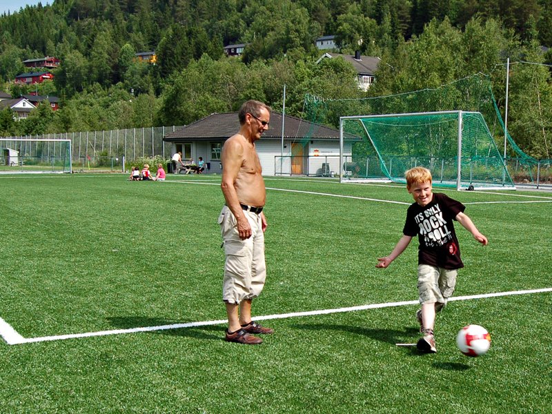 Magne og barnebarnet Magnus  
