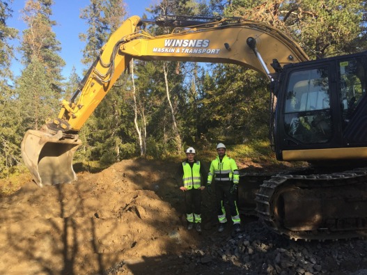 Stengt vei ved Malisetra Winsnes Maskin Transport 2