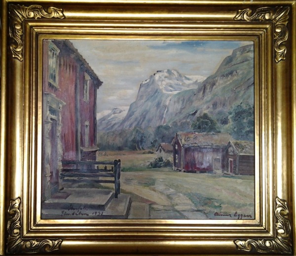 Tunet pa Storfale Sundalen af Anders Eggen 1931 olie pa laerred